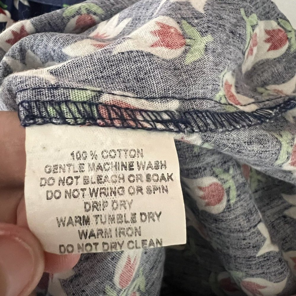 Dangerfield Princess Highway Dress Floral Navy Blue Tie Waist Cotton Size 8 - Picture 9 of 12